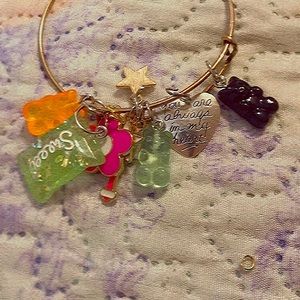 A gold charm bracelet